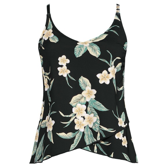 Lands end Tulip Hem Tankini Top Floral Black Tankini 2 piece - Picture 4 of 6